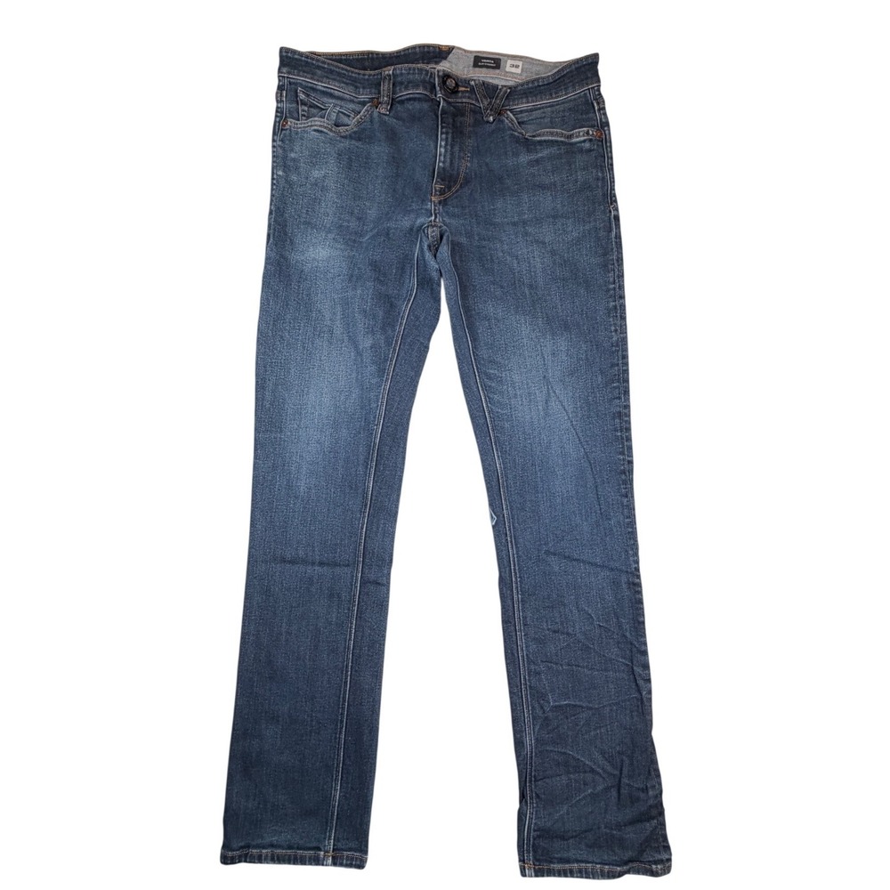 Volcom Vorta Slim Straight Leg Jeans Mens 32 Dark Wash Denim Skate Pants